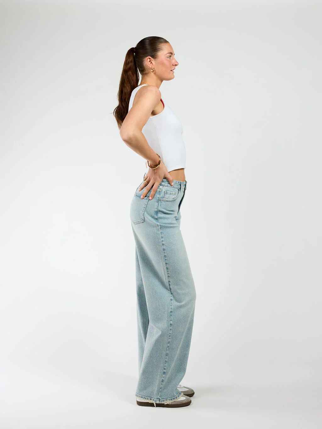 Roxy | Mid Waist Super Wide Leg Jeans | Lichtblauw | Stretch | Tall - Image 7