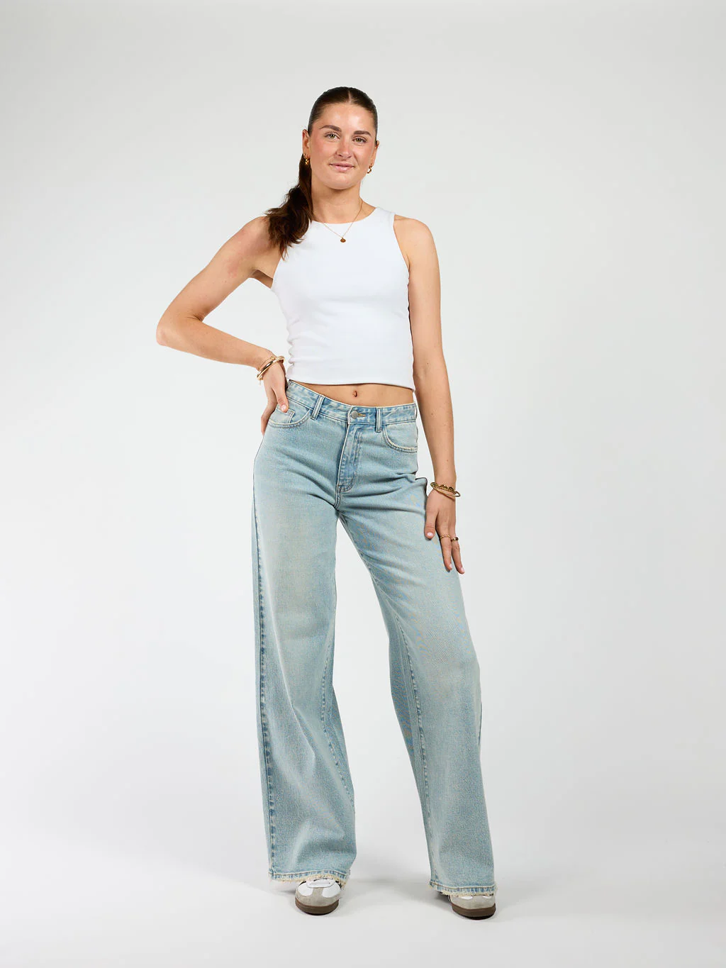 Roxy | Mid Waist Super Wide Leg Jeans | Lichtblauw | Stretch | Tall - Image 8