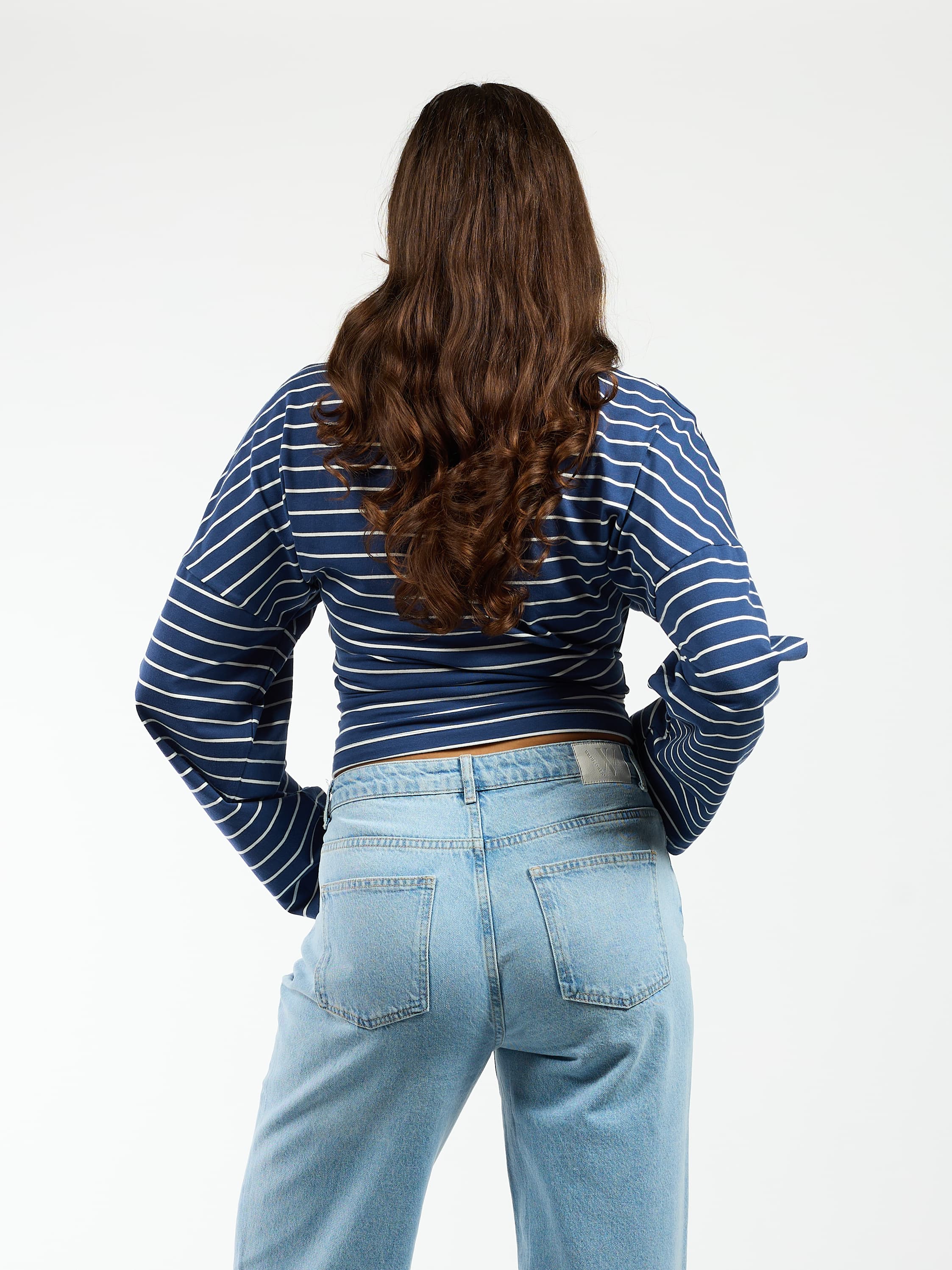 Sanna Tee | Navy gestreept | Tall - Image 3