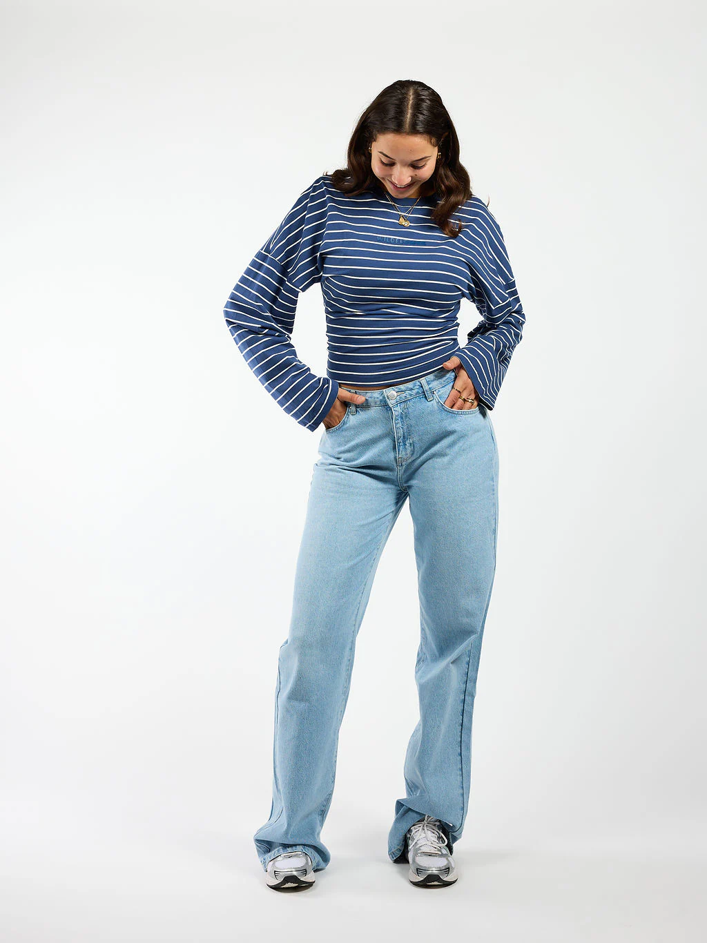 Sanna Tee | Navy gestreept | Tall - Image 5