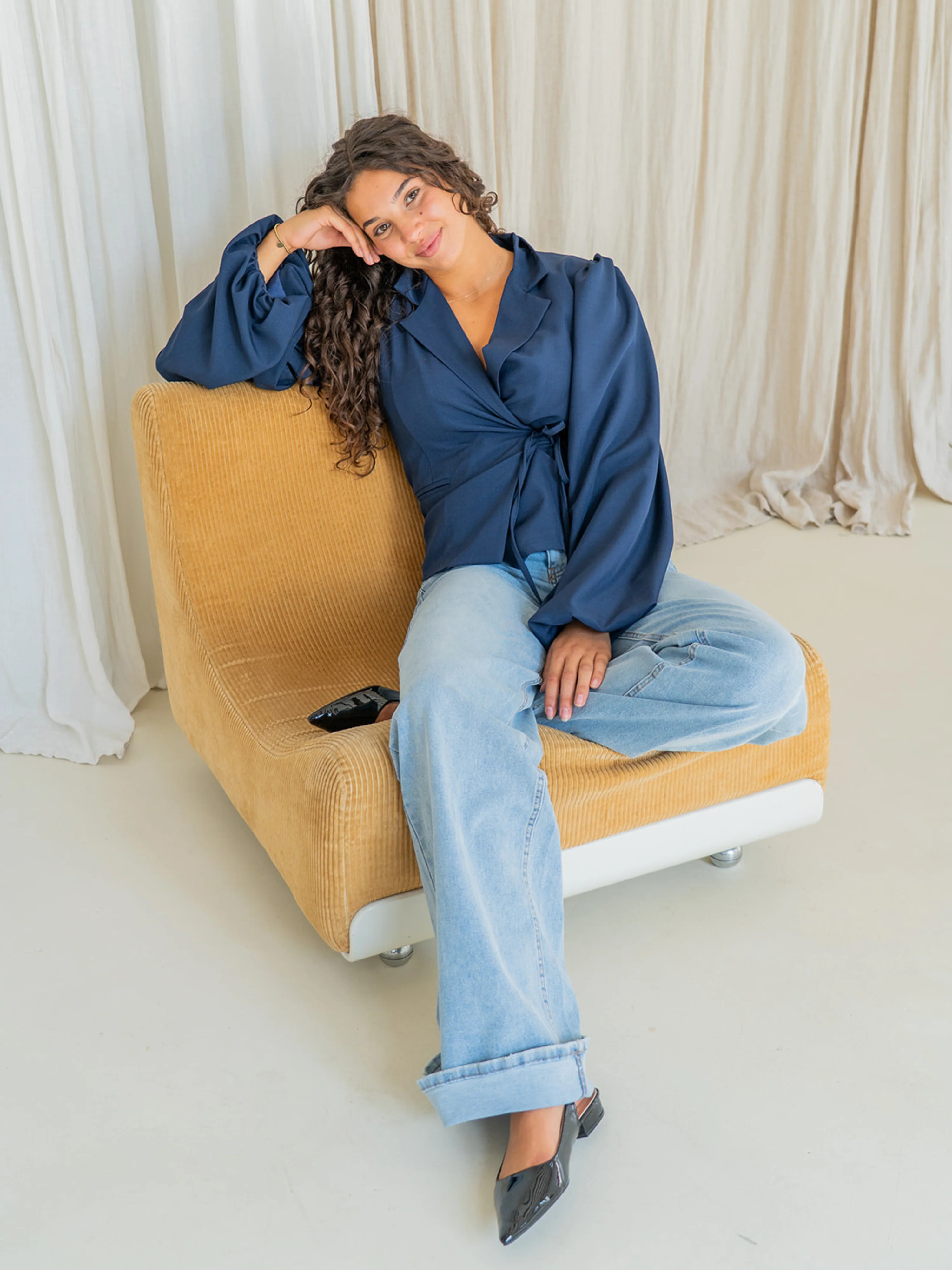 Sassy | Super Wide Leg Jeans | Stretch | Blauw | Tall - Image 9