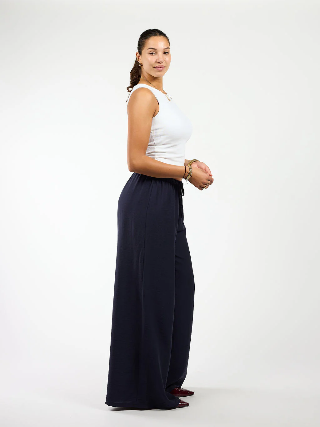 Steph | Wide leg pants | Navy | Tall - Image 5