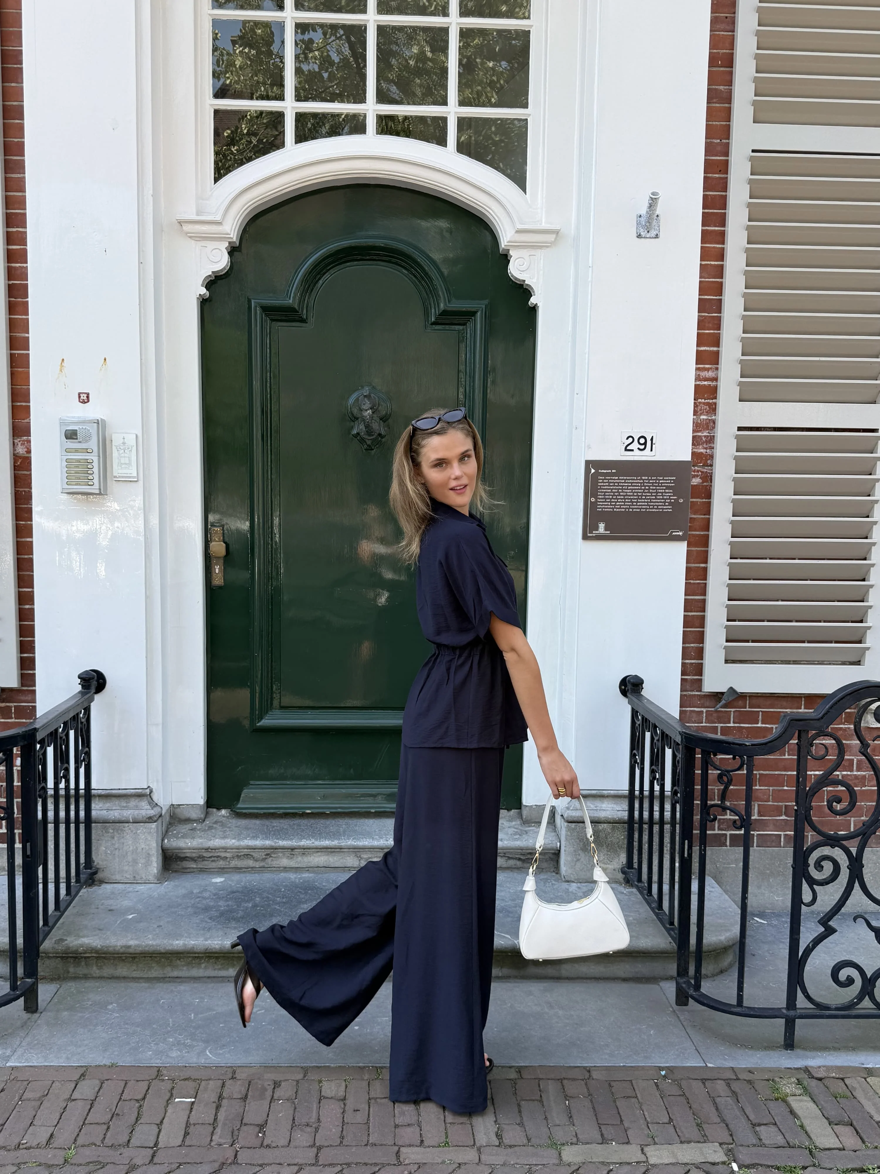 Steph | Wide leg pants | Navy | Tall - Image 8