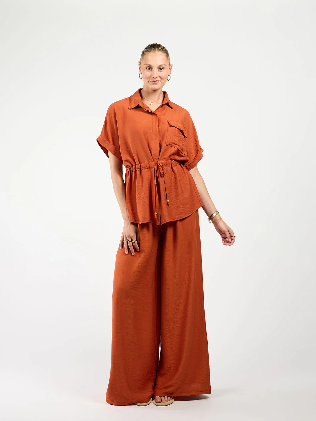 Steph | Wide leg pants | Terracotta | Tall - Image 4