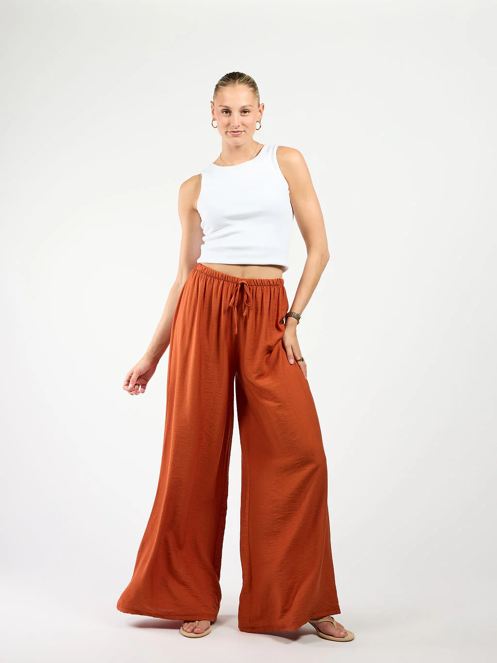 Steph | Wide leg pants | Terracotta | Tall - Image 5