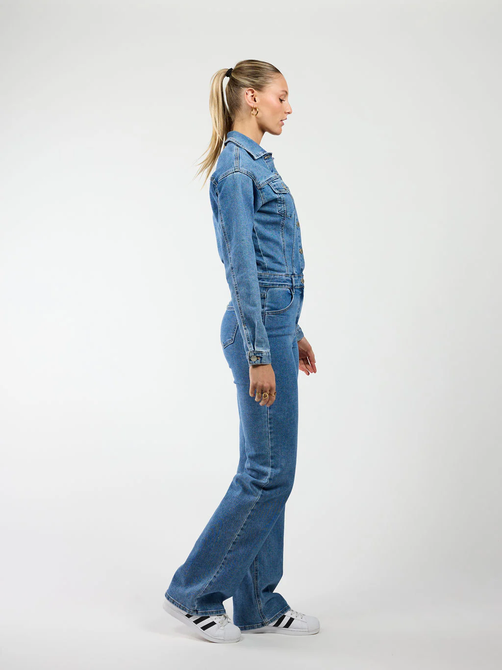 Zoë Denim Jumpsuit | Straight leg | Stretch | Donkerblauw | Tall - Image 3