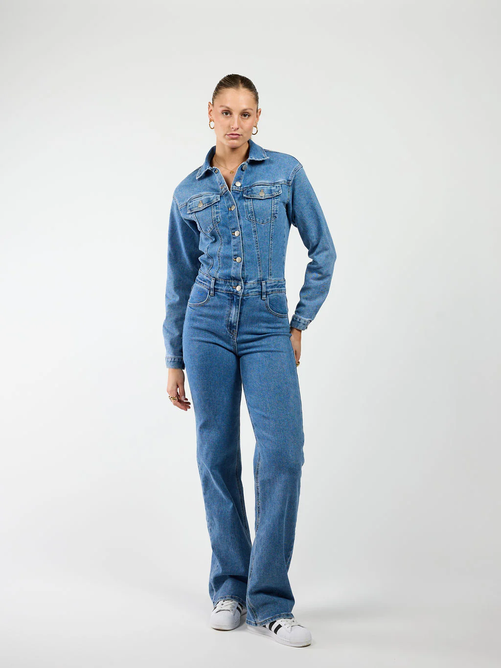 Zoë Denim Jumpsuit | Straight leg | Stretch | Donkerblauw | Tall - Image 5