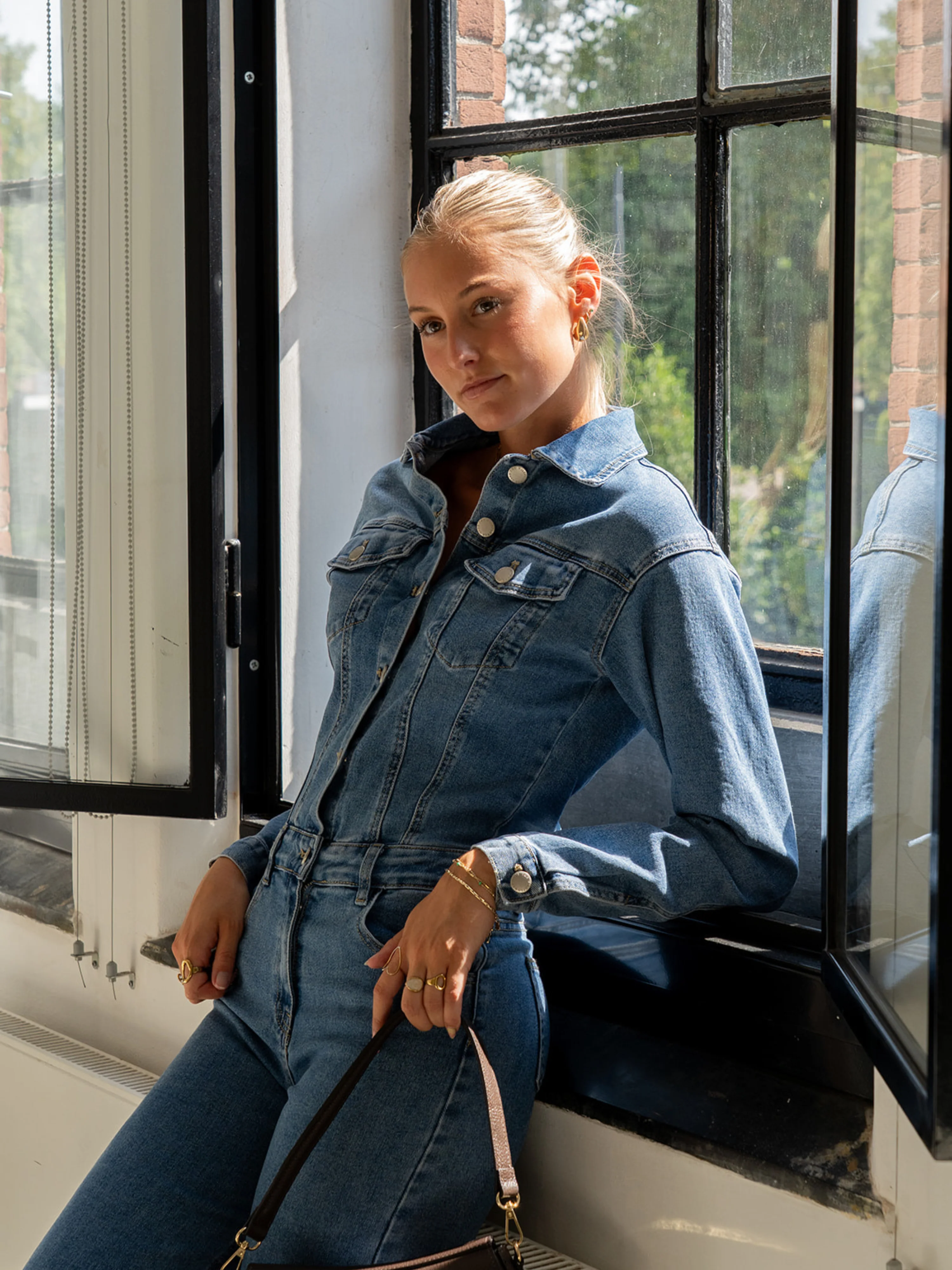Zoë Denim Jumpsuit | Straight leg | Stretch | Donkerblauw | Tall - Image 7