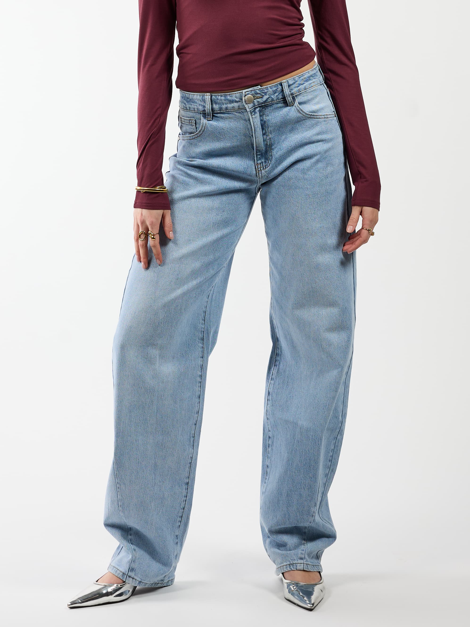 Zoey Barrel Jeans | Mid-waist | Blue | Stretch | Tall