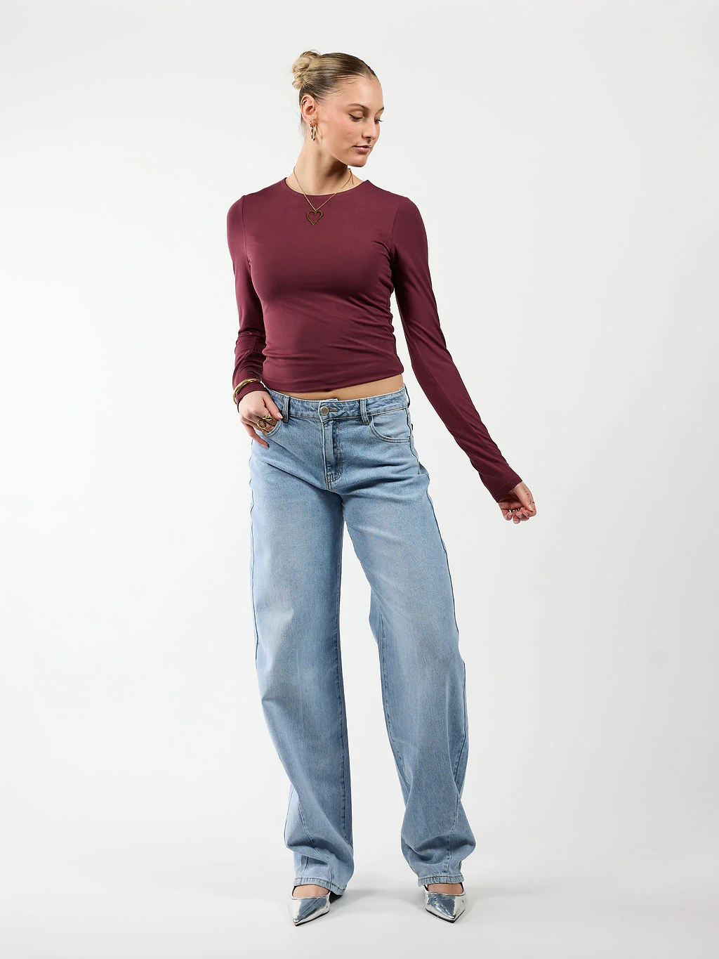 Zoey Barrel Jeans | Mid-waist | Blue | Stretch | Tall - Image 4