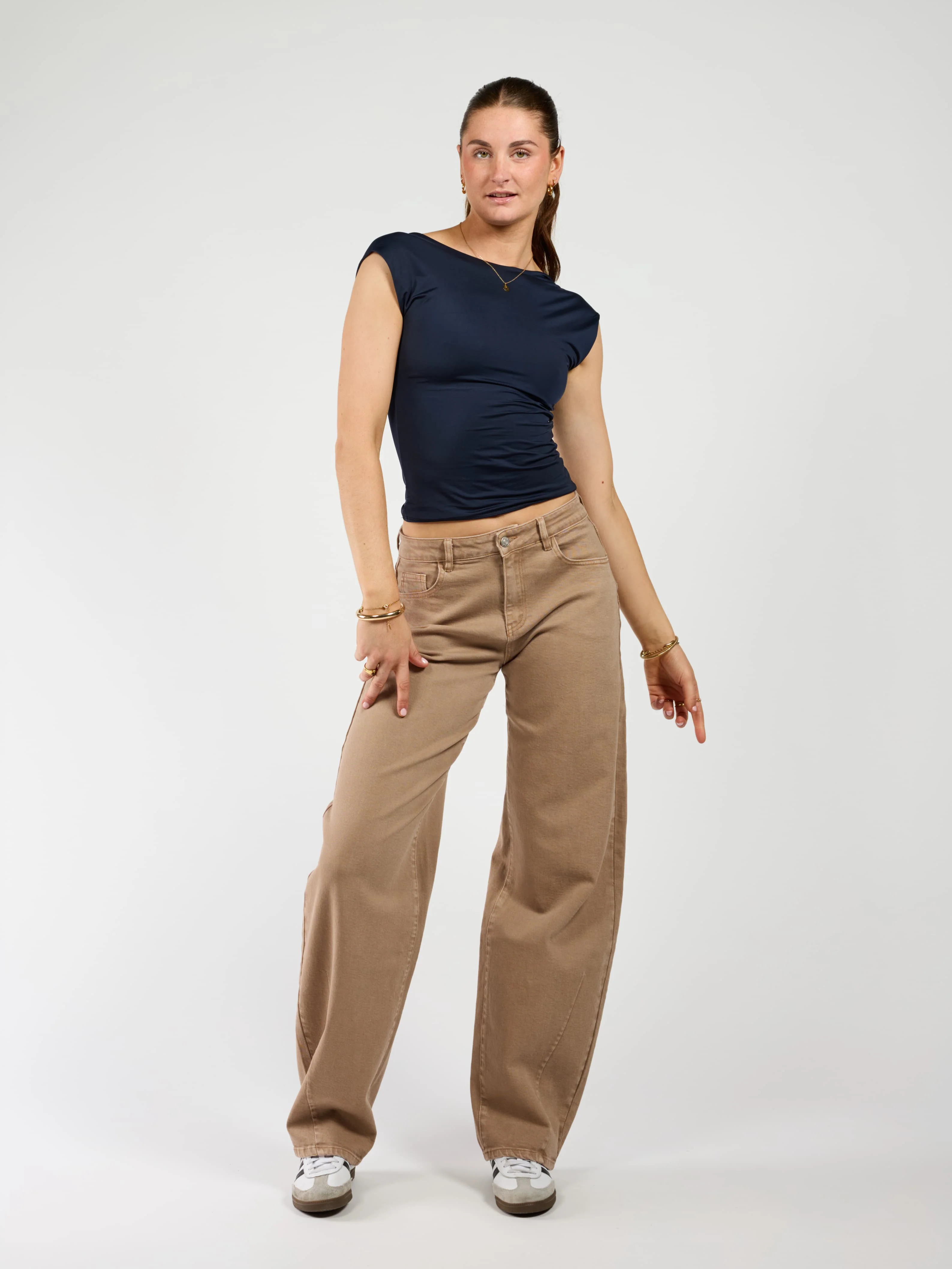 Zoey Barrel Jeans | Mid-waist | Mokka | Stretch | Tall - Image 4